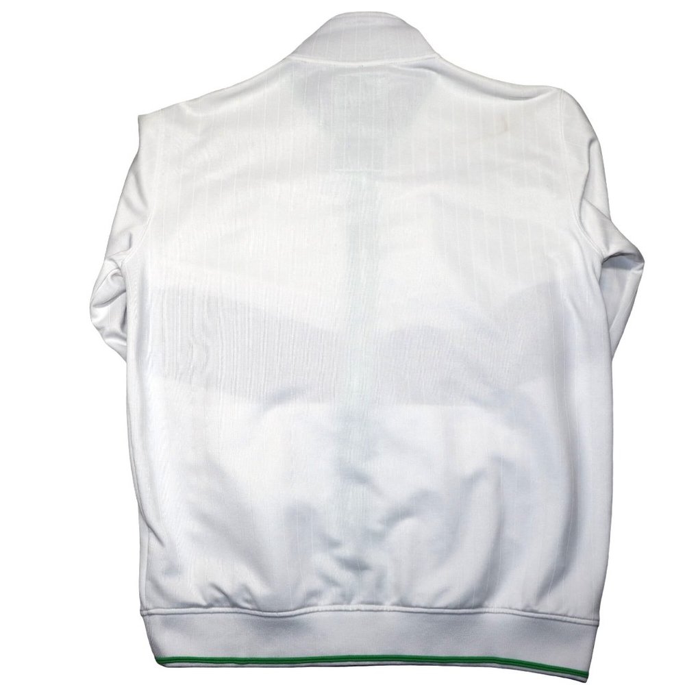 ECKO UNLTD Jacket Zip Front Size Large White Green Black Accents Stripes - Picture 3 of 15